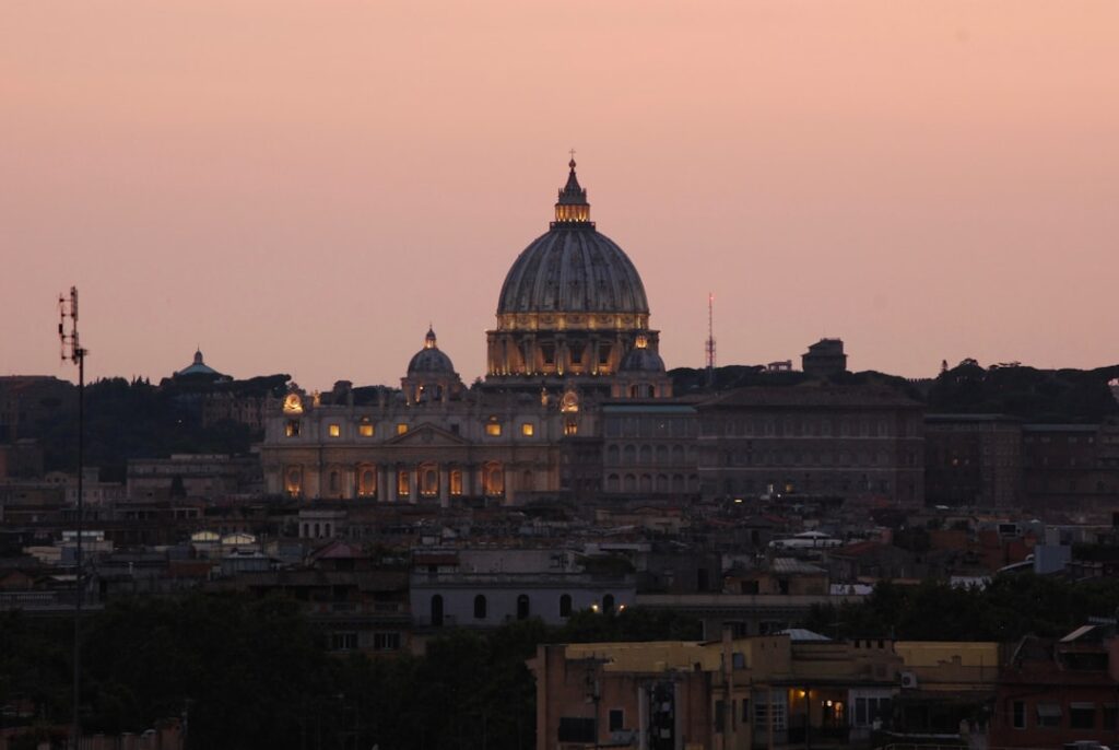 evening rome skyline dome silhouette