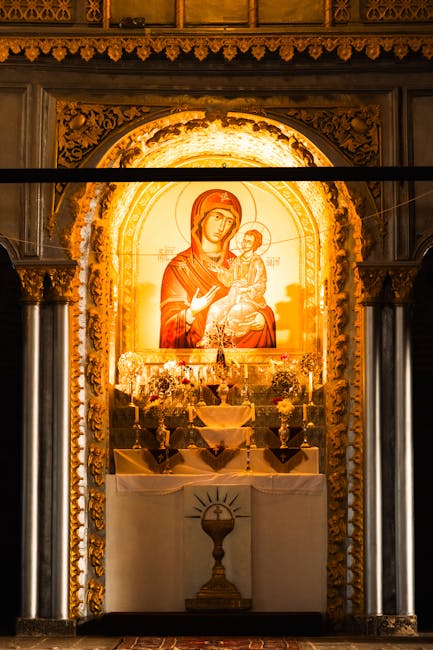 vatican chapel stained glass virgin and child