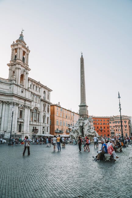 Cacio e pepe : recette romaine authentique 9 piazza navona fountains afternoon crowd