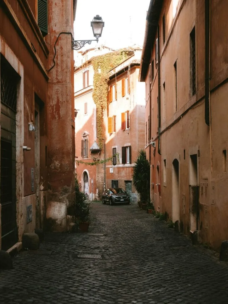 cobblestone street Rome