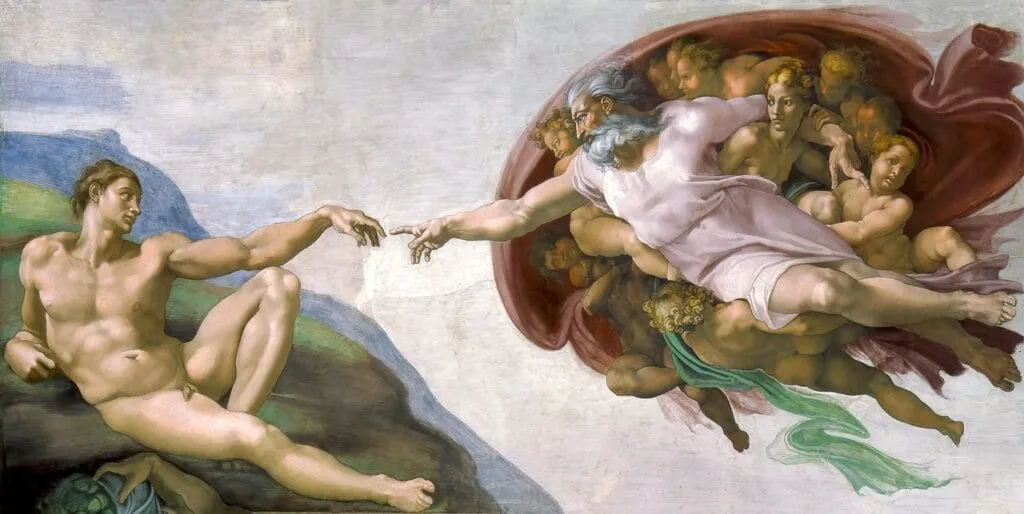 Détail de La Création d'Adam, fresque de la Chapelle Sixtine au Vatican