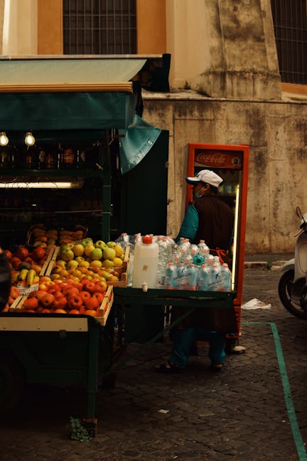 Colorful vegetable stalls at San Giovanni market